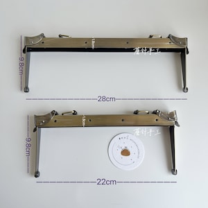 3005# 22 cm/28 cm Cadre de sac de médecin avec vis/ Laiton brossé avec fermeture en métal Cadre de sac à main/ Cadre de sac pour homme à monter soi-même/ Grand cadre de sac en cuir