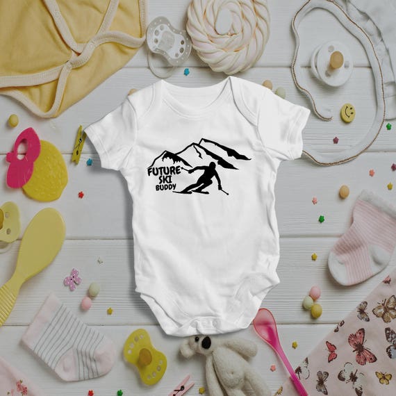 New Personalised Baby Vests Bodysuits for Boys Born to Ski Girls