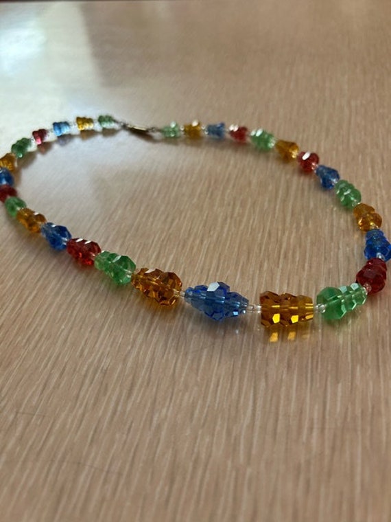 Unique fabulous multicolor Czech crystal rondelle… - image 7