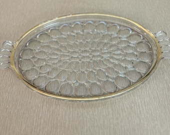 Lovely Art Deco glass tray with bubble pattern for bath or boudoir