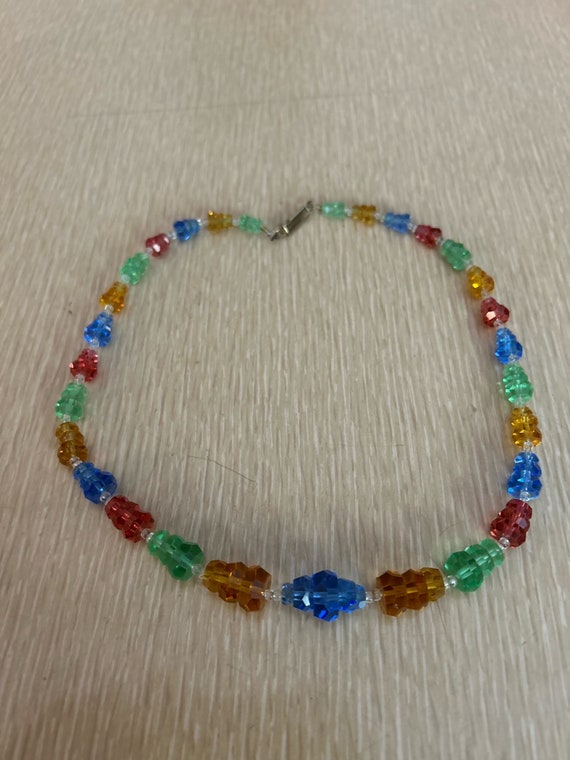 Unique fabulous multicolor Czech crystal rondelle… - image 1