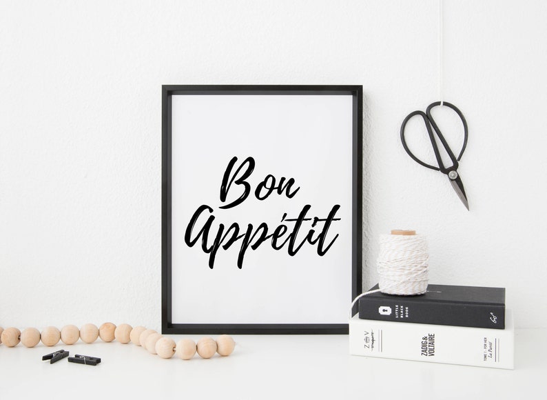 Bon Appetit Print Kitchen Wall Art Bon Appetit Wall Art Etsy UK