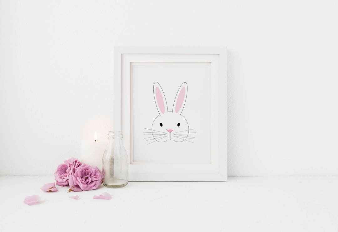 Bunny Print, Rabbit Print, Rabbit Nursery Decor, Bunny Wall Art Print