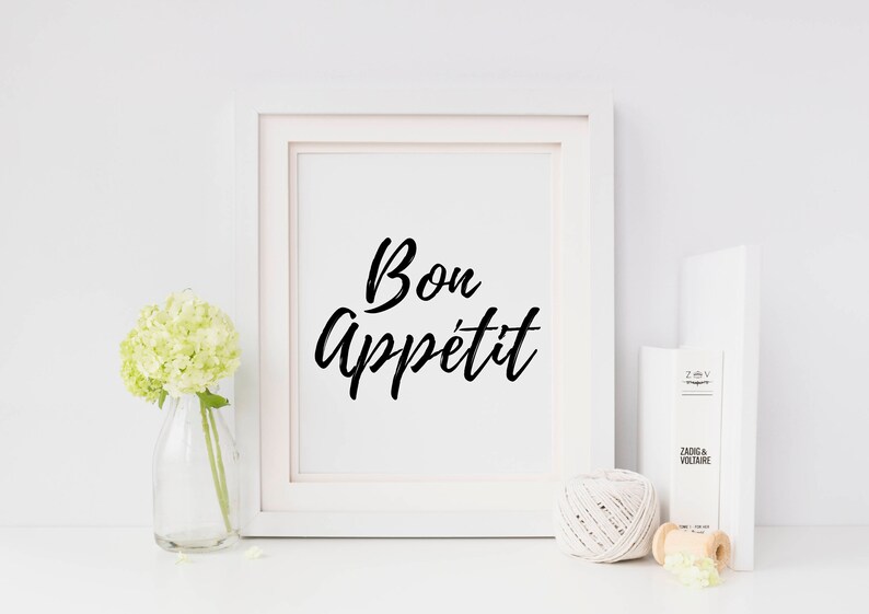 Bon Appetit Print Kitchen Wall Art Bon Appetit Wall Art Etsy