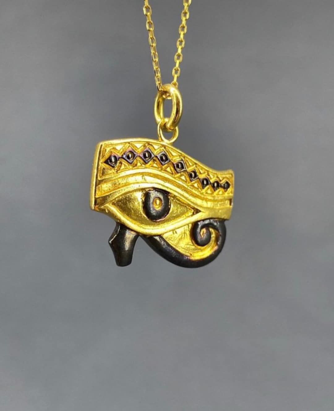 COLLANA OCCHIO HORUS Ra Simbolo Orientale Egizio Egitto Amanti Piramidi - Foto 3