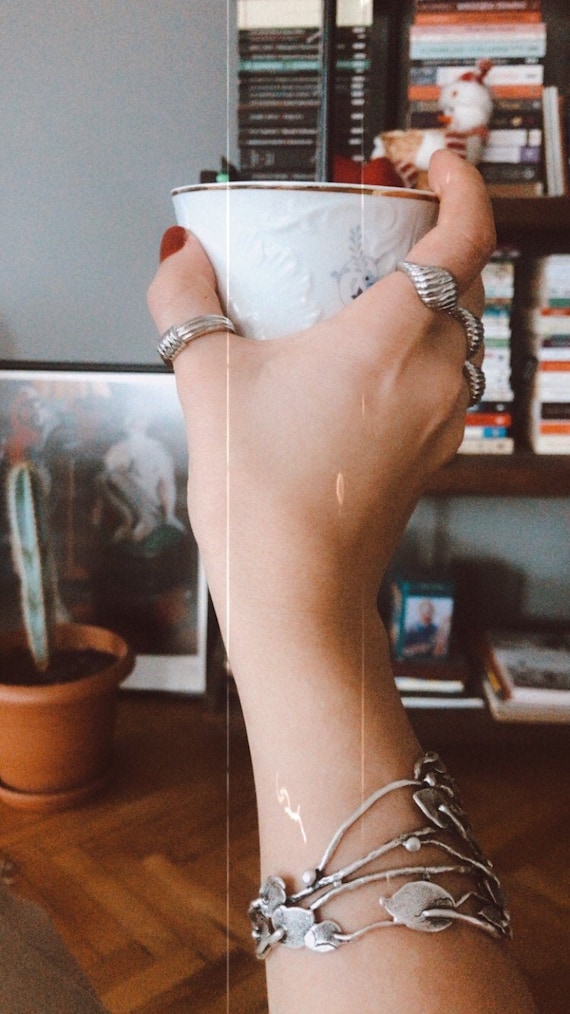 Big Size Rope Ring in Silver, Adjustable Chunky Ring, Curb Chain Ring, Minimalist Ring, Large Size Ring, Twist Ring, Birthday Gifts for her