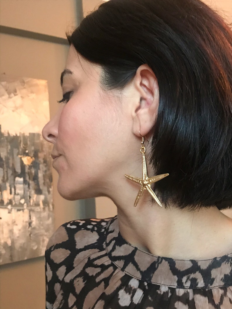 Starfish Earrings 24K Gold-Filled Earrings Gold Starfish Earrings Mother/'s Day Gift Minimalist Jewelry Unique Everyday Earrings