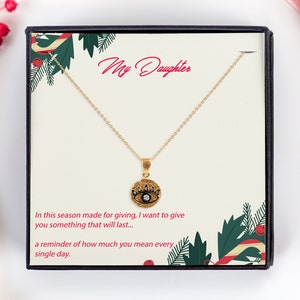 Kerstcadeau voor dochter, ketting voor dochter, gepersonaliseerde sieraden cadeau, onvergetelijke cadeaubon, gepersonaliseerde cadeaukaart voor Kerstmis