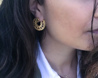 Full Moon Earrings in Gold, 22K Gold Filled Earrings, Geometric Earrings,Minimalist Jewelries, Lightweight Earrings, Birthday Gifts for her