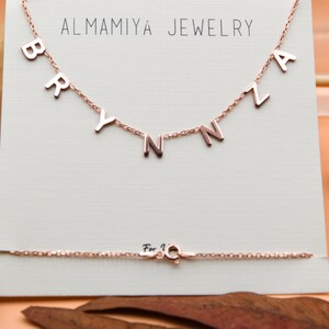 Custom Letter Necklace, Sterling Silver Necklace, Kids Name Necklace, Custom Initials Necklace, Personalized Gift,Birthday Gift,New Mom Gift