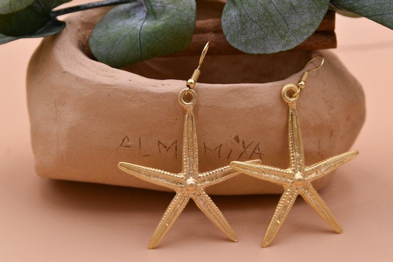 Starfish Earrings 24K Gold-Filled Earrings Gold Starfish Earrings Mother/'s Day Gift Minimalist Jewelry Unique Everyday Earrings