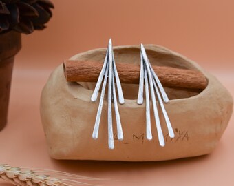 Pendientes colgantes con flecos, pendientes para uso diario, pendientes con flecos de plata y oro, joyas bohemias, regalo para ella, pendientes únicos