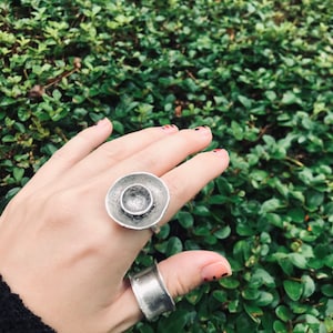 Antique Hammered Silver Boho Rings, Boho Jewelry, Handcraft Boho Rings, Statement Rings, Boho Chic Silver Ring, Ethnic Style Jewelry