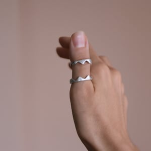 Silver Zigzag Ring| Dedicated Band Ring| Geometric Ring| Wave Ring| Wavy Band Ring|Plain Silver Ring|Simple Ring| Double Ring|Open band ring