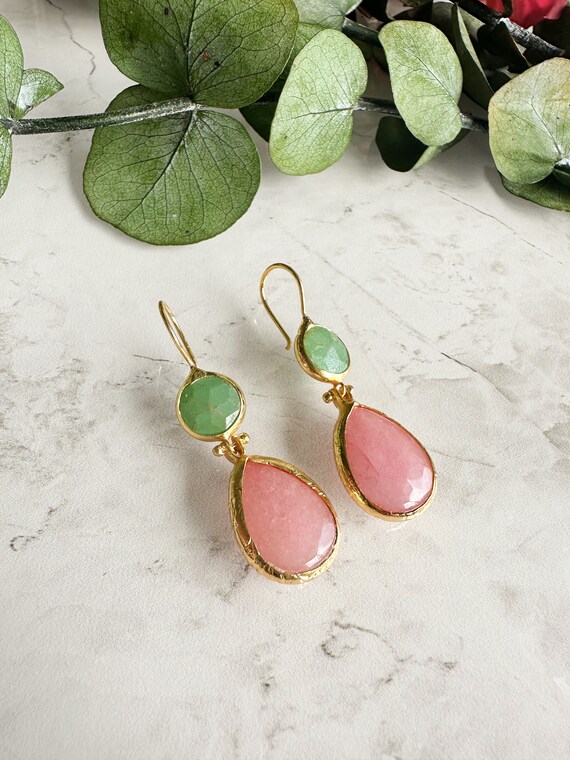 Raw gemstone best sale earrings