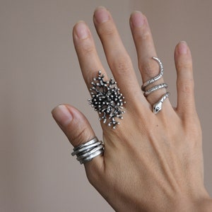 Coral Branch Ethnic Silver Ring, Silver chunky ring, Hammered ring, Boho jewelry, Adjustable Ring, Bohemian Ring, Gift For Her