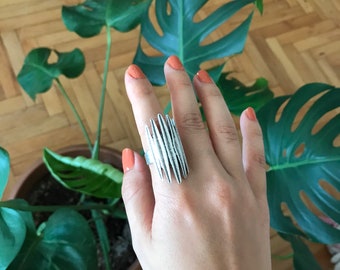 Antique silver ring, Boho Jewelry, Long Ring, Boho ring, Statement ring, Dainty rings, Boho silver ring, Boho chic ring, Style Ring