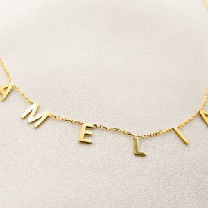 Custom Letter Necklace, Sterling Silver Necklace, Kids Name Necklace, Custom Initials Necklace, Personalized Gift,Birthday Gift,New Mom Gift