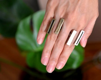 Double bar ring, Boho ring, Statement ring, Antique silver ring, Long Ring, Dainty rings, Boho silver ring, Boho chic ring, valentines days