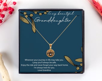 Granddaughter Necklace for Granddaughter, Personalized Jewelry Gift, Birthday Gift, Evil-Eye Necklace, Personalized Gift Card for Daughter