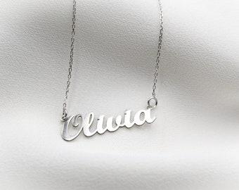 Personalized Name Necklace, Sterling Silver Name Necklace, Personalized Jewelry, Custom Name Jewelry, Personalized Gift, Gift for Mom, Gifts