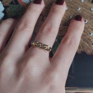Minimalist curb Dome Ring • Croissant Signet Ring in Gold • Chunky Ring • Twist Ring • Minimalist Ring • Bridal Ring • Adjustable Ring