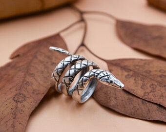 Silver Snake Ring, Bohemian Antique Silver Rings, Adjustable Silver Ring, Handcraft Boho rings, Boho chic rings, Western Jewelry