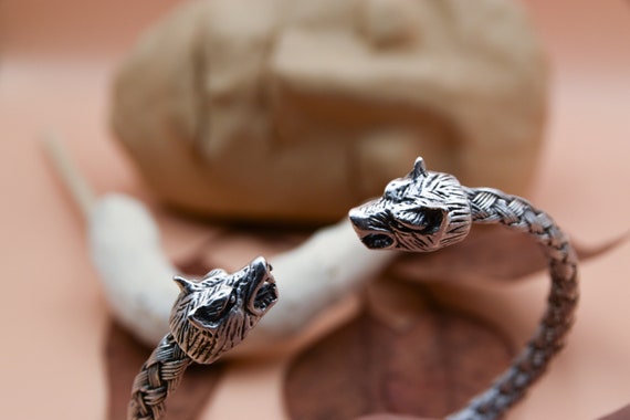 Viking Fenrir Wolf Bracelet Norse Arm Ring | TheNorseWind