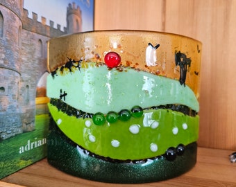 REGRESO A CASA. Atrapasueños de vidrio fundido, atrapasol de vidrio independiente.