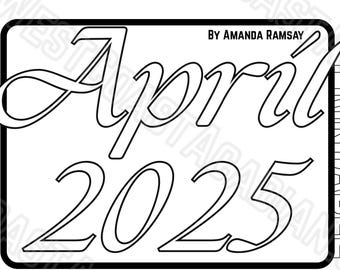 Guisantes y trébol, paquete para colorear de abril de 2025 de Amanda Ramsay, con páginas adicionales