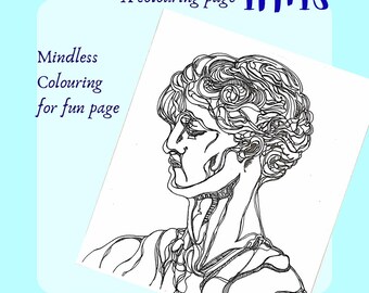 Iphis printable adult colouring page, 2024