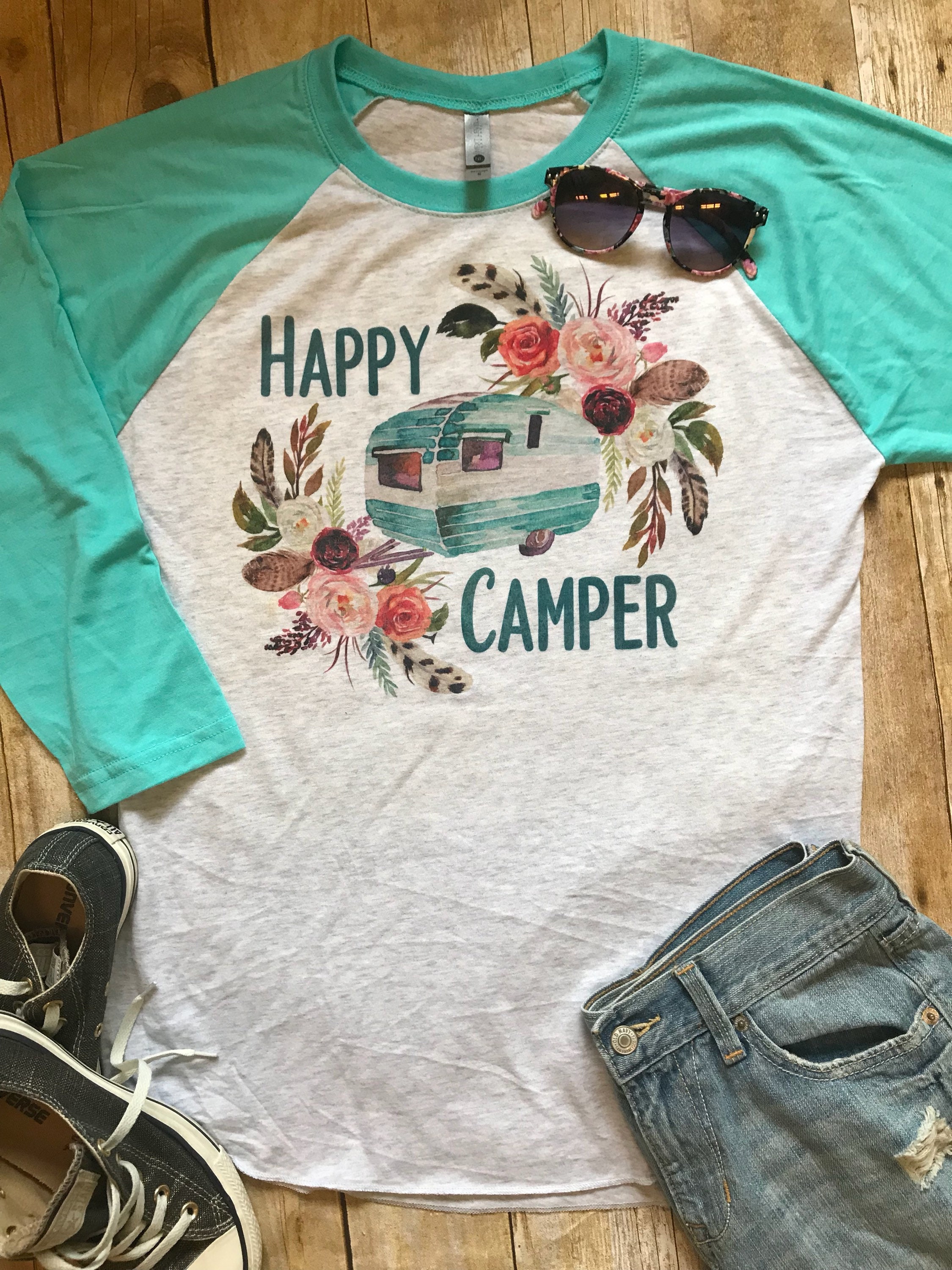 Original Happy Camper Shirt for Woman Camping Shirt Gift for Her Gift…