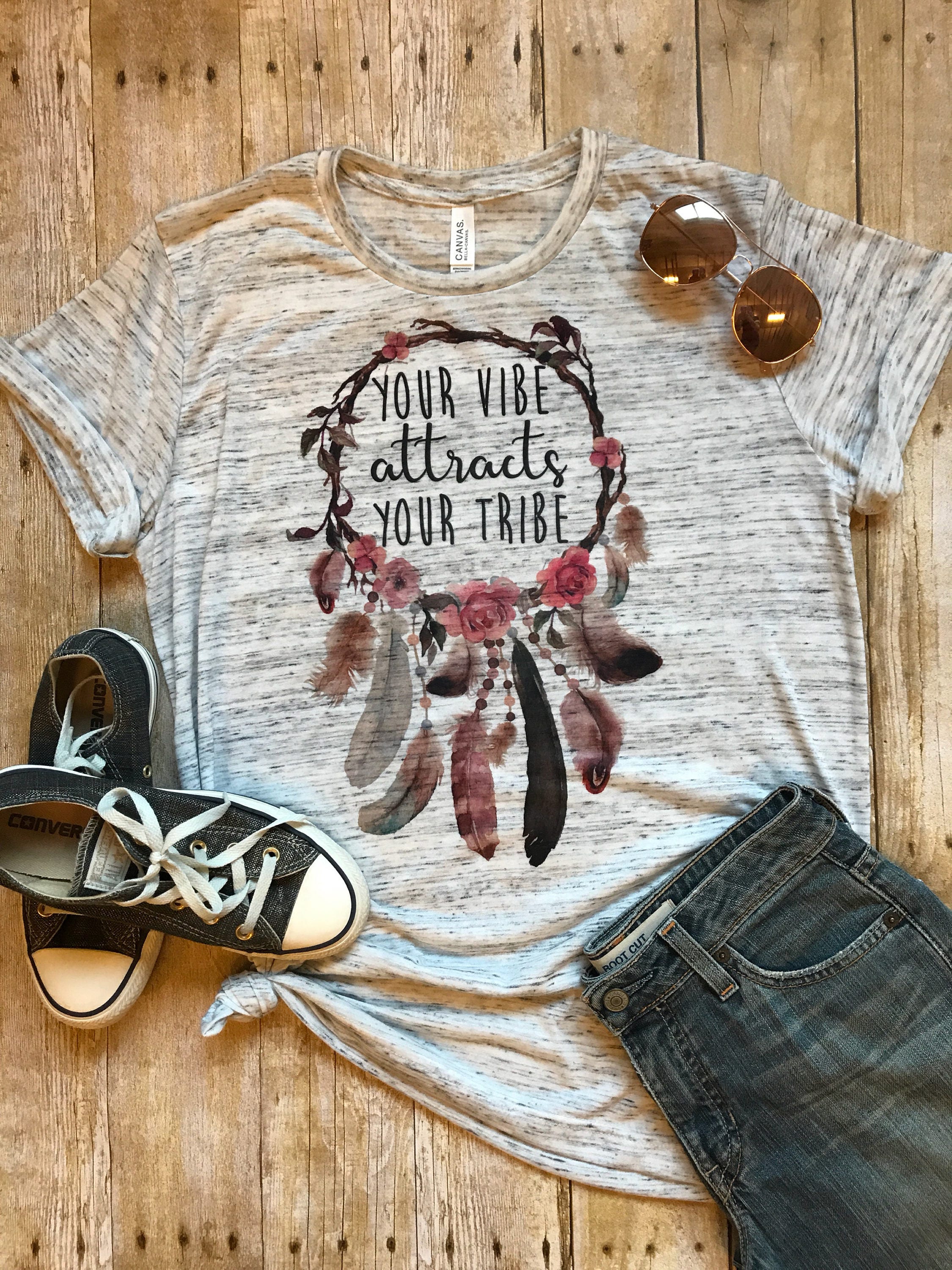 Your Vibe Attracts Your Tribe Shirt, Camp Shirts, Dreamcatcher Shirt,…