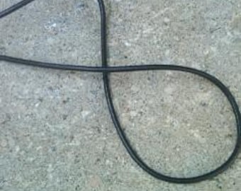 Black Leather Necklace with Sterling Silver Clasp - 18" Length For Women and Men