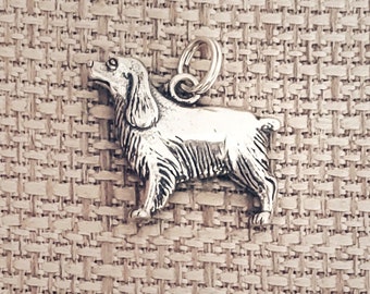 Sterling Silver Cocker Spaniel Charm Sterling Silver Dog Charm Sporting Group Charm Bracelet Necklace Pendant