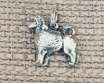 Sterling Silver Portuguese Water Dog Charm Sterling PWD Charm Sterling Silver Dog Charm Bracelet Portuguese Water Dog Pendant Jewelry