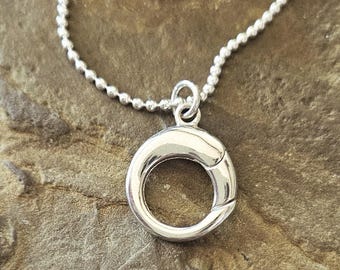 Sterling Silver Charm Holder Necklace: Layering Jewelry