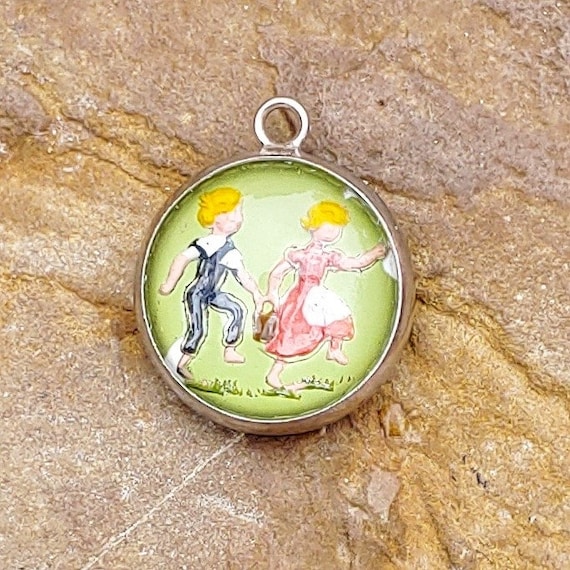 Vintage Jack and Jill Charm Intaglio Charm Nurser… - image 1