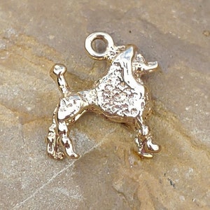 Toy Poodle Charm 14k Gold Poodle Charm for Dog Lover Gift for Dog Mom