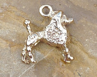 14k Gold Toy Poodle Charm 14k Gold Poodle Charm 14kt Poodle charm gold dog charm bracelet gold jewelry necklace pendant non-sporting group