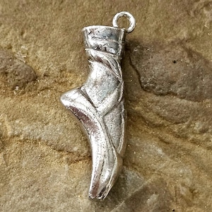 Vintage Sterling Silver Ballet Slipper Charm - Gift for Ballerinas