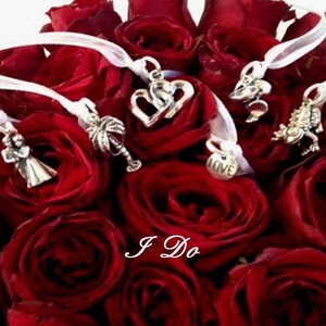 Wedding Cake Pull Collection 'I Do' 6 Elegant Sterling Silver Charms for Bridesmaid Gifts Bridal Shower or Wedding Favors