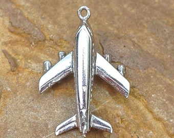 Vintage Airplane Charm 1980s Jet Plane Charm Boeing 747 Charm Sterling Silver Charm Bracelet Pilot Flight Attendant Gift for Her