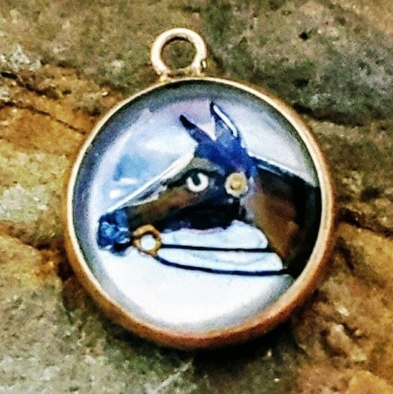 Vintage Horse Charm Intaglio Charm Sterling Silver