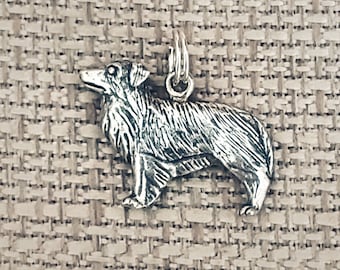 Charm de plata de ley con forma de Border Collie: Regalo para amantes de los perros