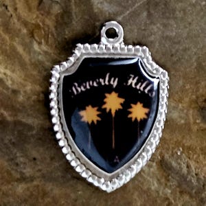 Beverly Hills Charm - Vintage, Sterling Silver Charm- California Dreaming Souvenir for Her - 90210