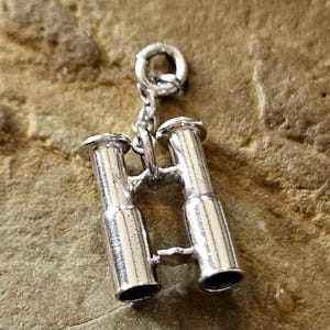 Binoculars Charm - Vintage, Sterling Silver Charm - Gift for Bird Watching