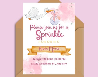 Sprinkle Invitation Girl, Invitation numérique