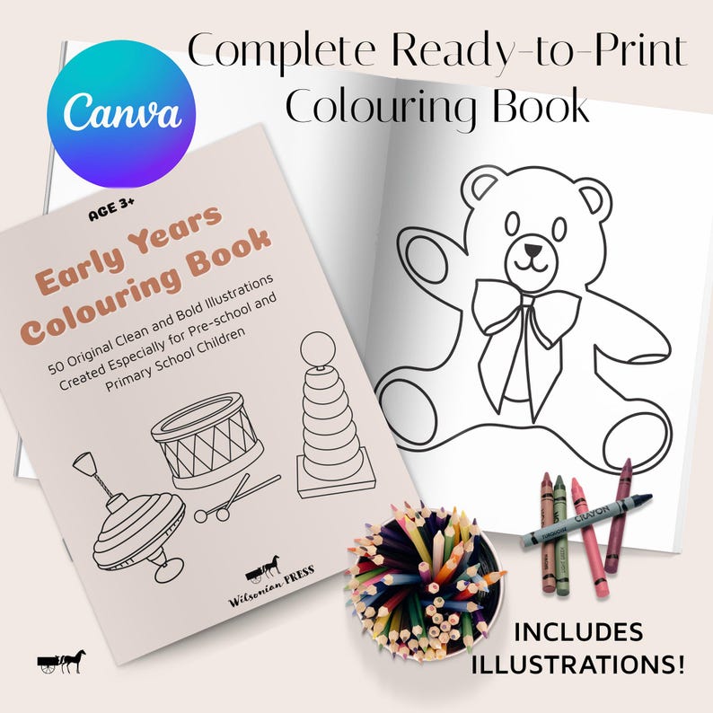 Early Years Colouring Book Template - 8.5