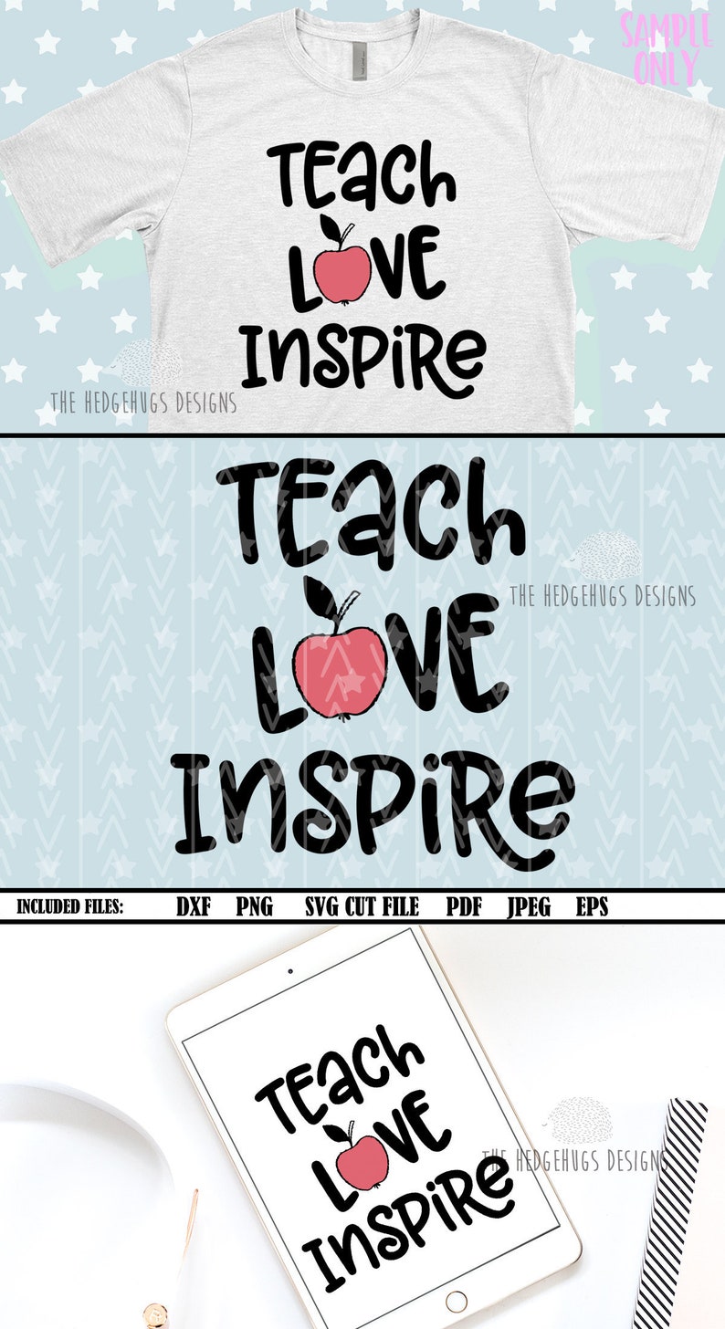 Download Teach Love Inspire SVG School svg file Teacher svg | Etsy